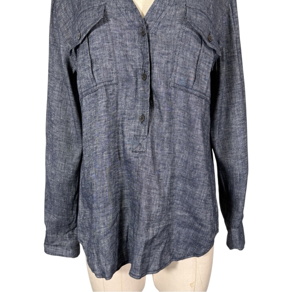 Theory Trisalta Linen Top Size Large - Picture 8 of 12